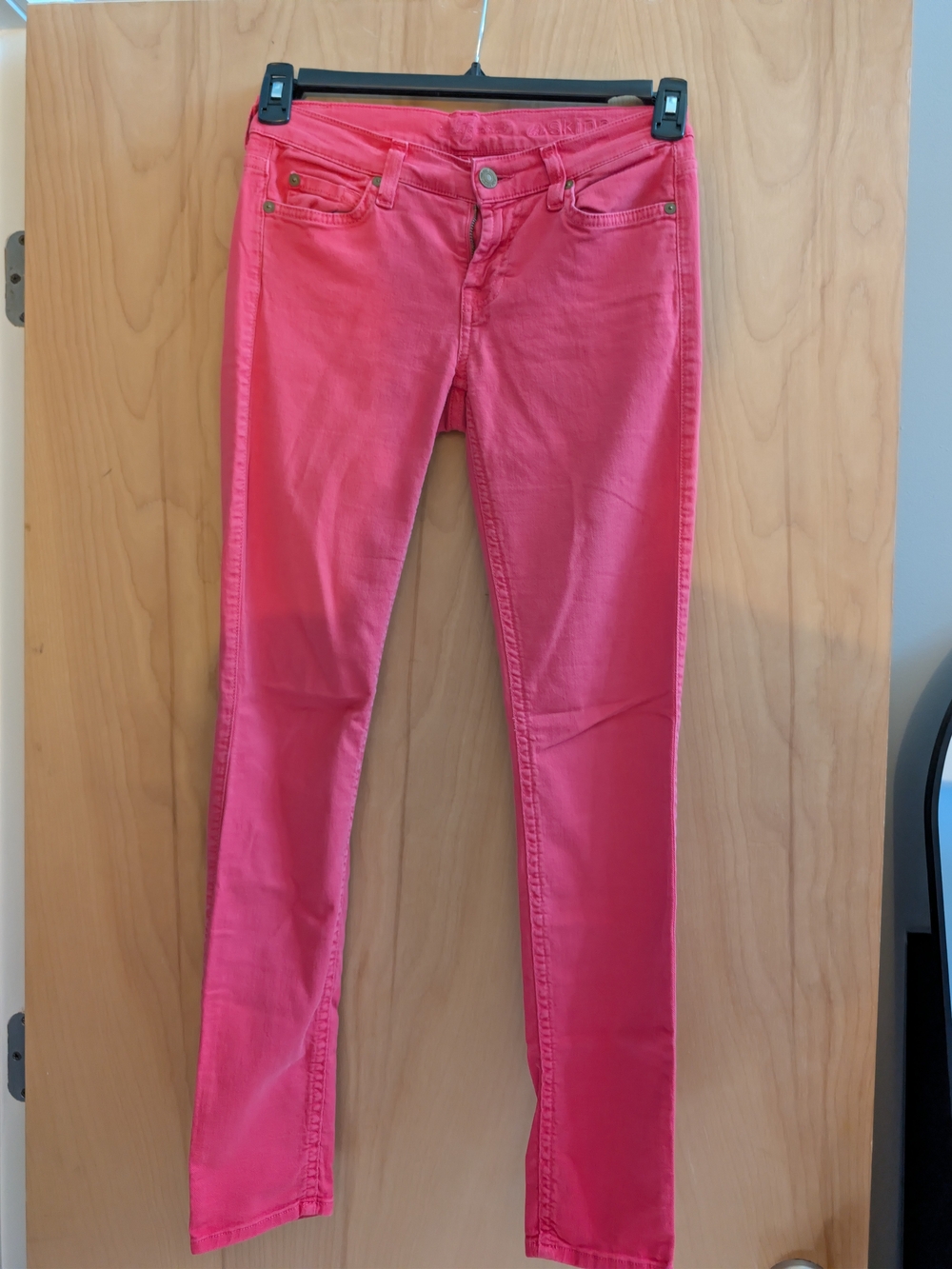 7 For All Mankind Coral Pink Skinny Jeans